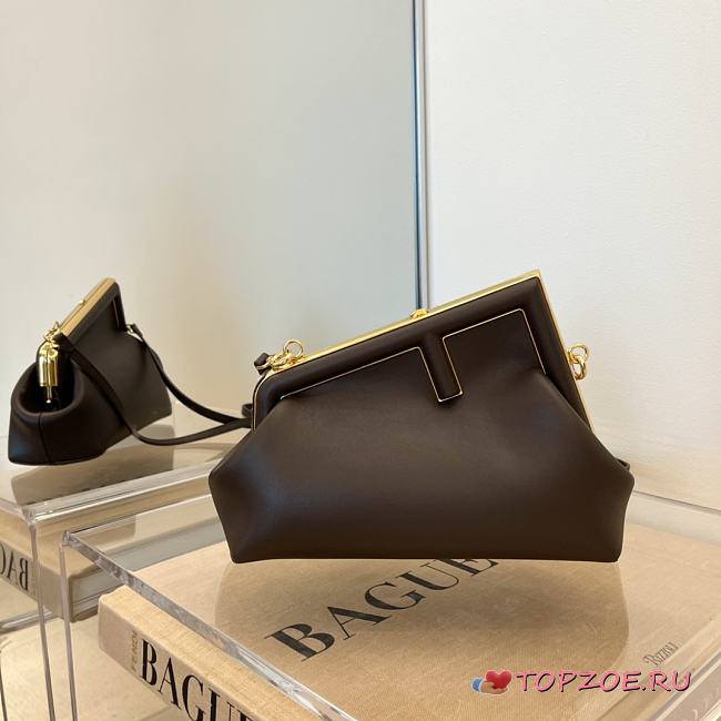 FENDI FIRST SMALL DARK BROWN 8BP129 SIZE 26 CM - 1