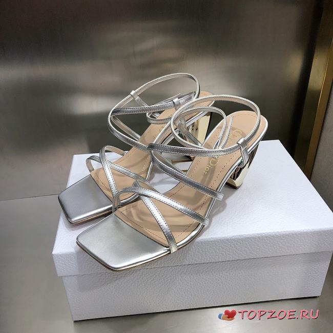 DIOR HEELS RHODES SILVER 7.5CM - 1