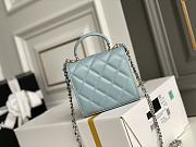 CHANEL CF LAMBSKIN MINI CHAIN WALLET BLUE 11CM - 6