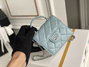CHANEL CF LAMBSKIN MINI CHAIN WALLET BLUE 11CM - 5