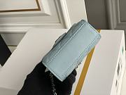 CHANEL CF LAMBSKIN MINI CHAIN WALLET BLUE 11CM - 4