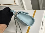 CHANEL CF LAMBSKIN MINI CHAIN WALLET BLUE 11CM - 3