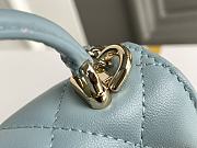 CHANEL CF LAMBSKIN MINI CHAIN WALLET BLUE 11CM - 2