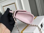 CHANEL CF LAMBSKIN MINI CHAIN WALLET PINK 11CM - 6