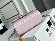 CHANEL CF LAMBSKIN MINI CHAIN WALLET PINK 11CM - 3
