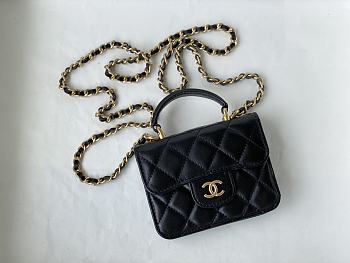 CHANEL COIN CHAIN BAG BLACK 12CM  
