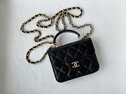 CHANEL COIN CHAIN BAG BLACK 12CM   - 6