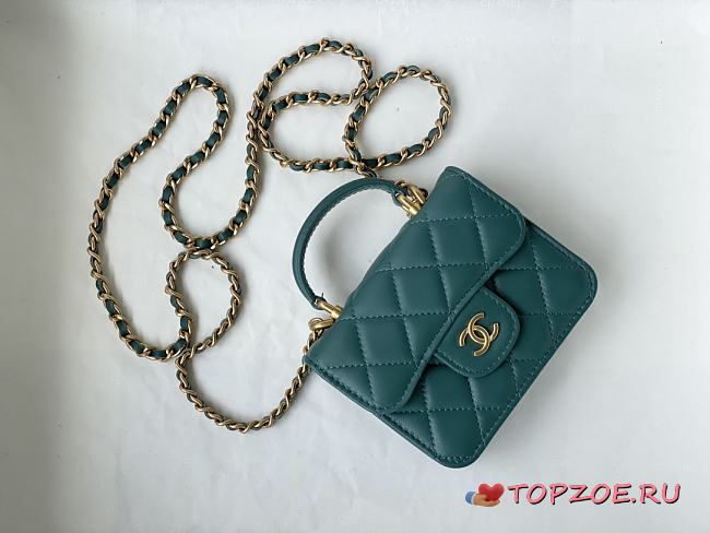 CHANEL COIN CHAIN BAG GREEN 12CM - 1