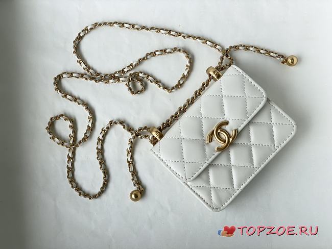 CHANEL MINI WOC BAG WHITE 12CM - 1