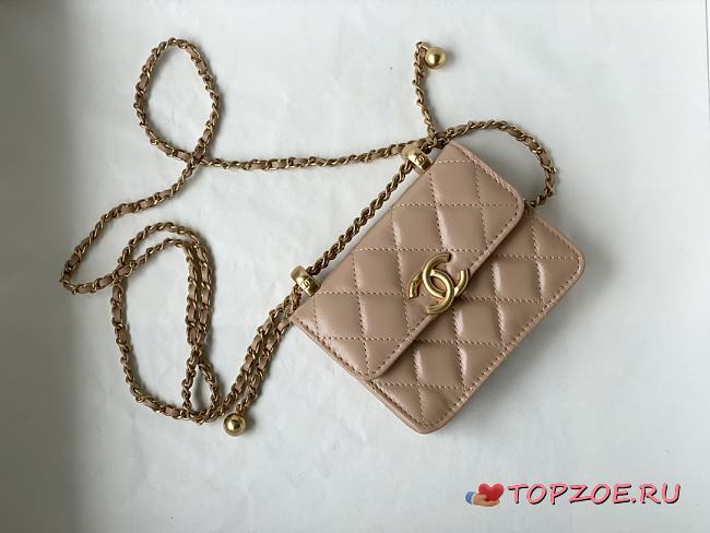 CHANEL MINI WOC BAG BEIGE 12CM - 1