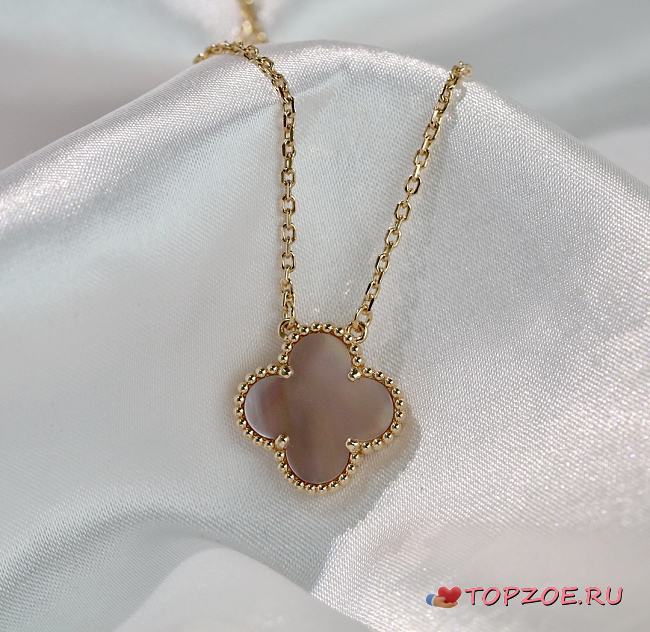 VCA Pink Fritillary Clover Necklace - 1