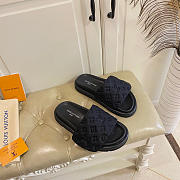 LV Monogram Open Toe Casual Style Mules Logo Sandals Black - 5