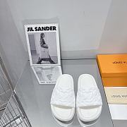 LV Monogram Unisex Plain Logo Sandals White - 1