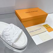 LV Monogram Unisex Plain Logo Sandals White - 6