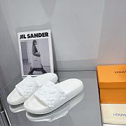 LV Monogram Unisex Plain Logo Sandals White - 5