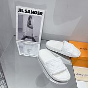 LV Monogram Unisex Plain Logo Sandals White - 2