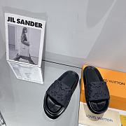 LV Monogram Unisex Plain Logo Sandals Black - 3