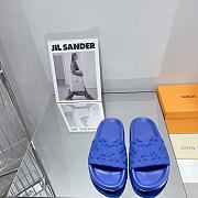 LV Monogram Unisex Plain Logo Sandals Blue - 1