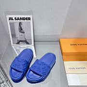 LV Monogram Unisex Plain Logo Sandals Blue - 6