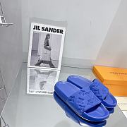 LV Monogram Unisex Plain Logo Sandals Blue - 5