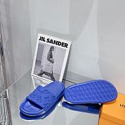 LV Monogram Unisex Plain Logo Sandals Blue - 3