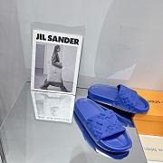 LV Monogram Unisex Plain Logo Sandals Blue - 4