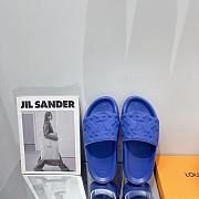 LV Monogram Unisex Plain Logo Sandals Blue - 2
