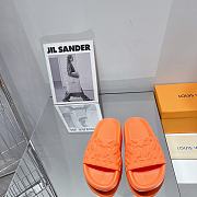 LV Monogram Unisex Plain Logo Sandals Orange  - 1