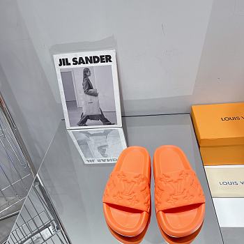 LV Monogram Unisex Plain Logo Sandals Orange 