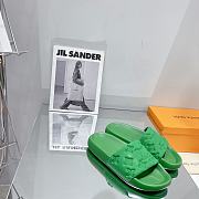 LV Monogram Unisex Plain Logo Sandals Green  - 5