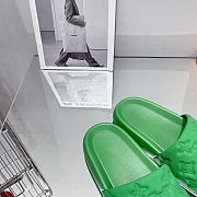 LV Monogram Unisex Plain Logo Sandals Green  - 4