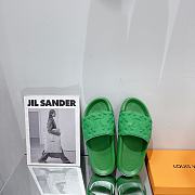 LV Monogram Unisex Plain Logo Sandals Green  - 6