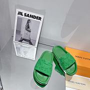 LV Monogram Unisex Plain Logo Sandals Green  - 3