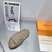 LV Monogram Unisex Plain Logo Sandals Brown - 1
