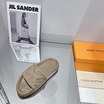 LV Monogram Unisex Plain Logo Sandals Brown