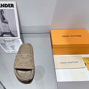 LV Monogram Unisex Plain Logo Sandals Brown - 4