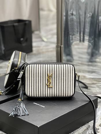 YSL LOU CAMERA BAG BLACK AND WHITE 23CM