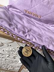CHANEL 22 BAG Calfskin Purple Large 48cm - 3