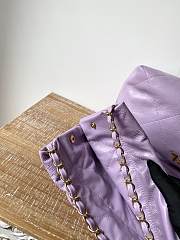 CHANEL 22 BAG Calfskin Purple Large 48cm - 6