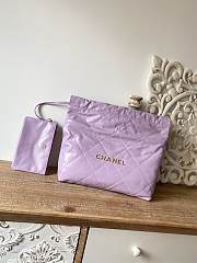 CHANEL 22 BAG Calfskin Purple Medium 39cm - 1