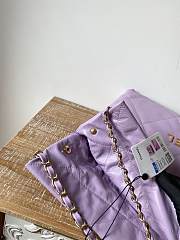 CHANEL 22 BAG Calfskin Purple Medium 39cm - 6