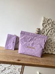 CHANEL 22 BAG Calfskin Purple Medium 37cm  - 1