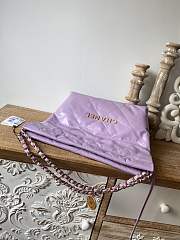 CHANEL 22 BAG Calfskin Purple Medium 37cm  - 5