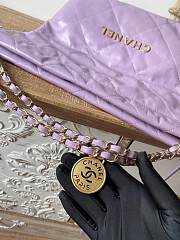 CHANEL 22 BAG Calfskin Purple Medium 37cm  - 4