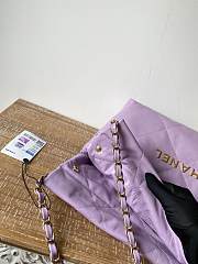 CHANEL 22 BAG Calfskin Purple Medium 37cm  - 3