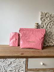 CHANEL 22 BAG Calfskin Pink Medium 37cm - 1