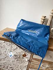 CHANEL 22 BAG Calfskin Blue Large 48cm - 6