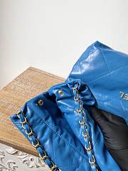 CHANEL 22 BAG Calfskin Blue Large 48cm - 5