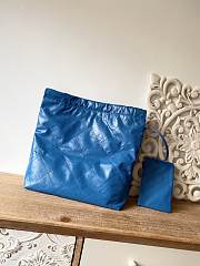 CHANEL 22 BAG Calfskin Blue Large 48cm - 4
