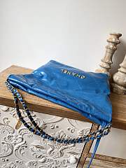 CHANEL 22 BAG Calfskin Blue Medium 37cm - 6